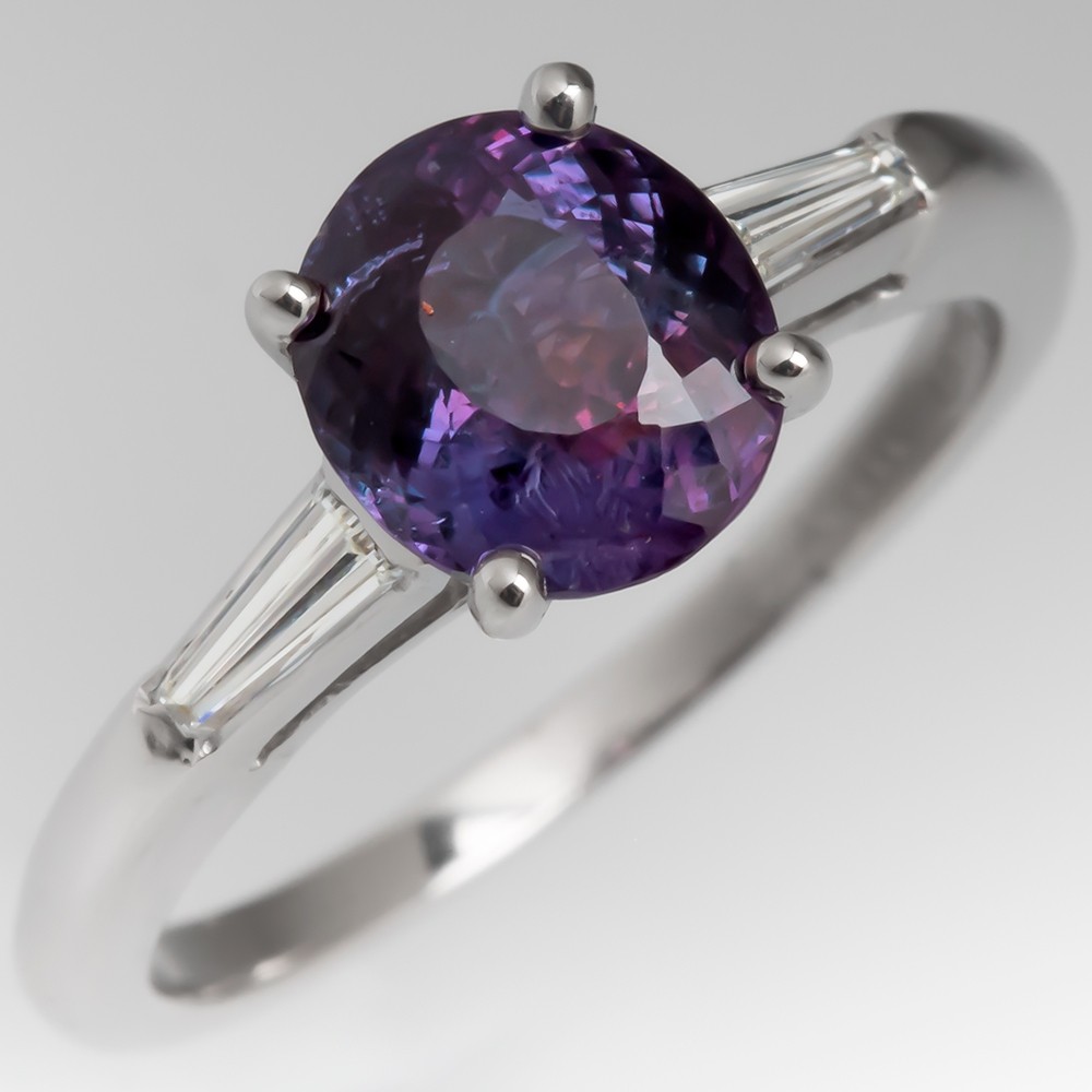 alexandrite platinum ring
