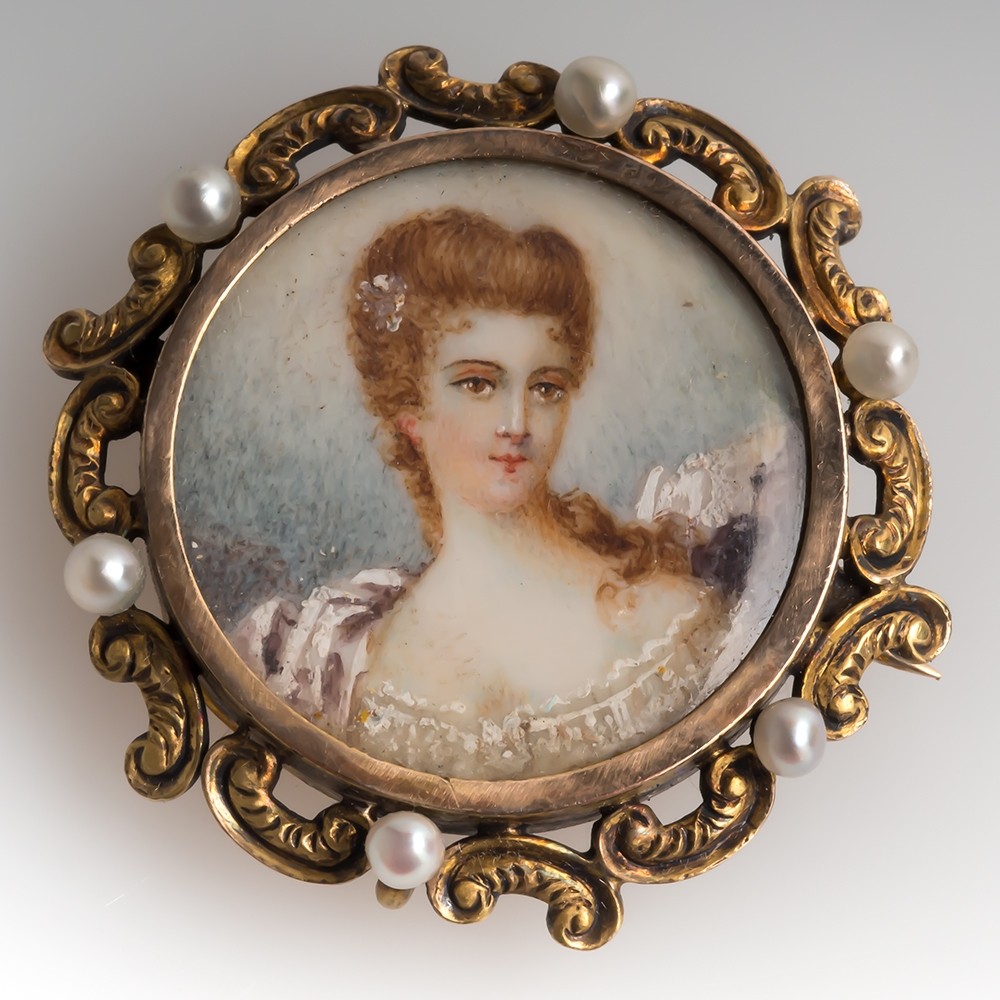 2x Vintage Cameo Elegant Brooch Pin Antique Wedding Retro Portrait Brooch Pin HG
