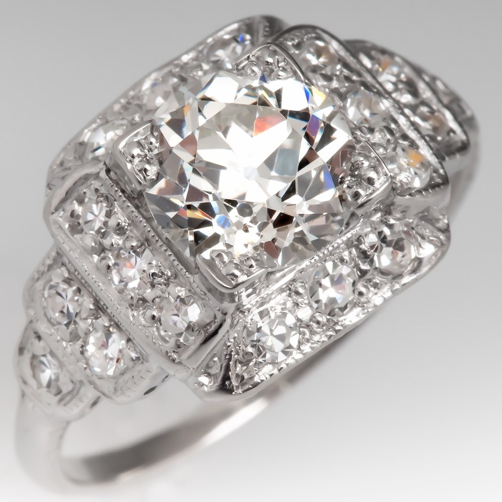 Gina Rodriguez style Art Deco Engagement Ring