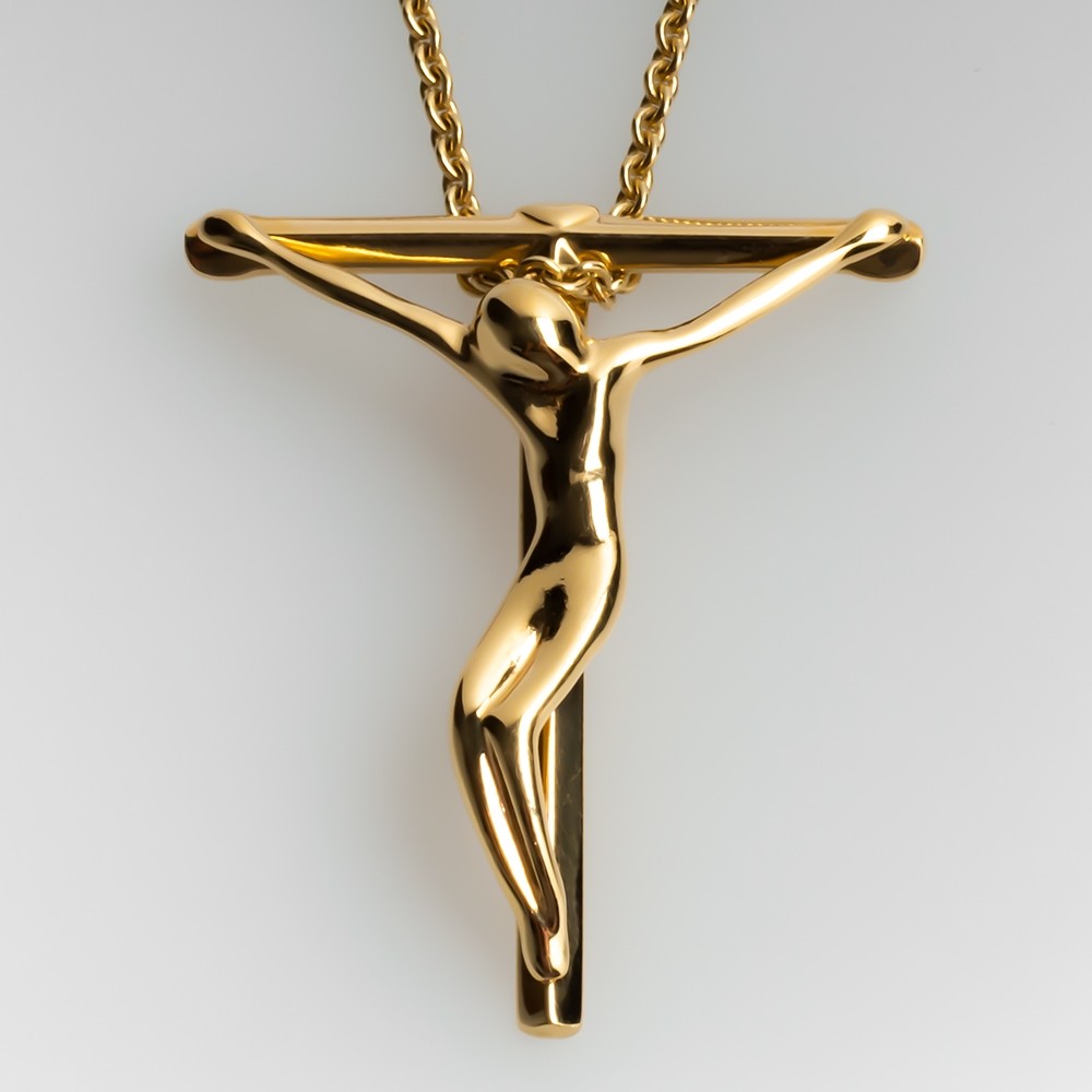 tiffany gold cross pendant