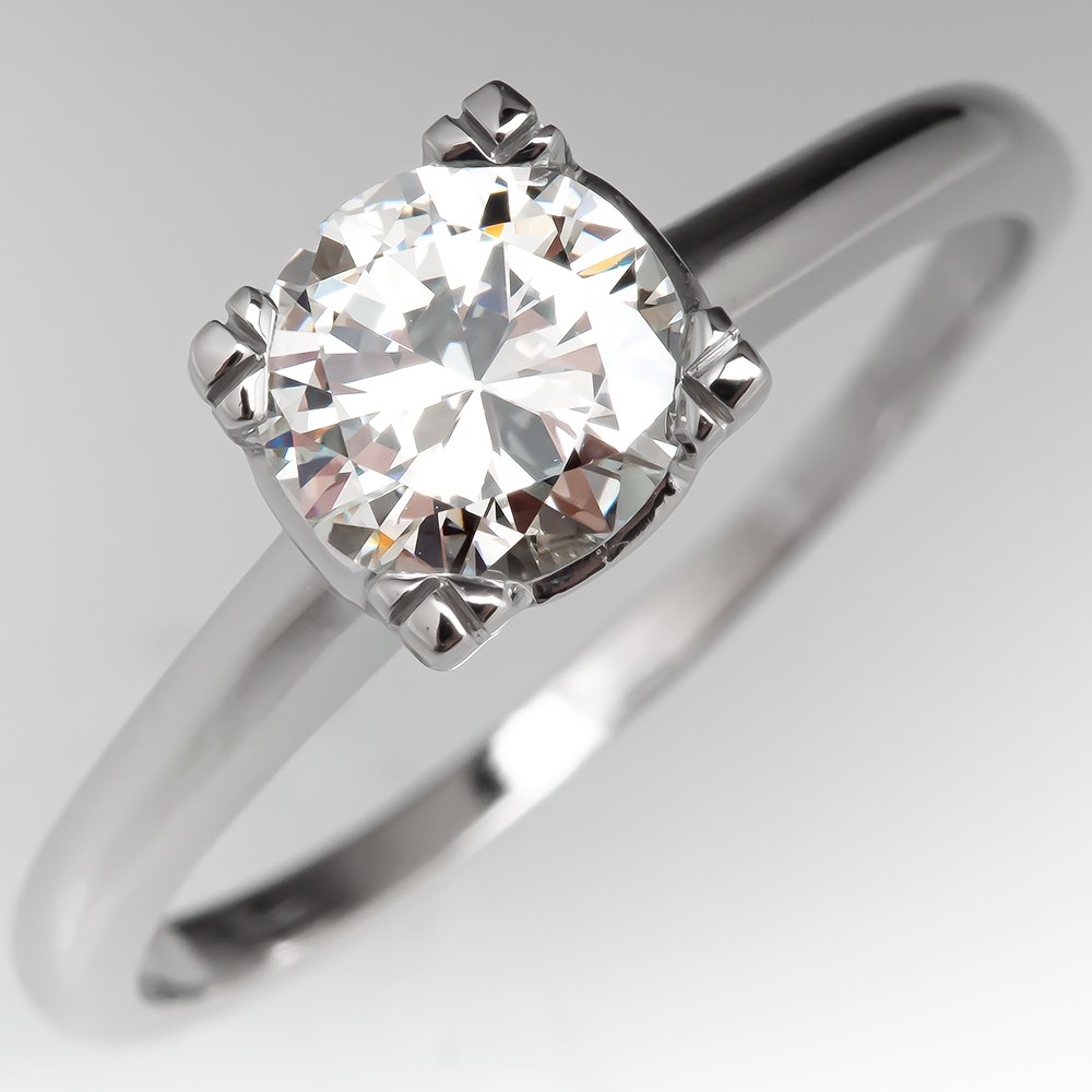 Engagement Diamond Ring Brilliant Round Cut 18k White Gold 1.5 Ct E VS1