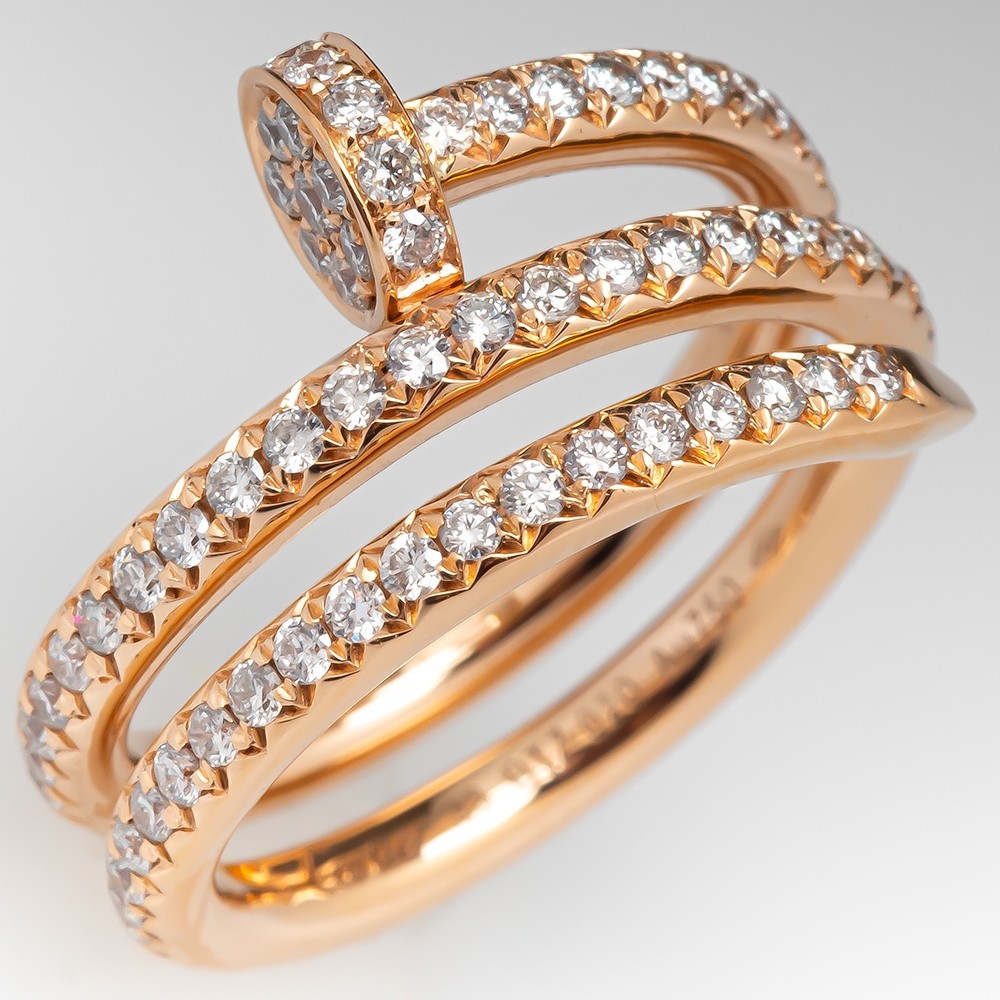 verwarring Bewijs textuur Cartier Juste Un Clou Ring Pink Gold Diamonds size 48 US 4.5 $9850 retail