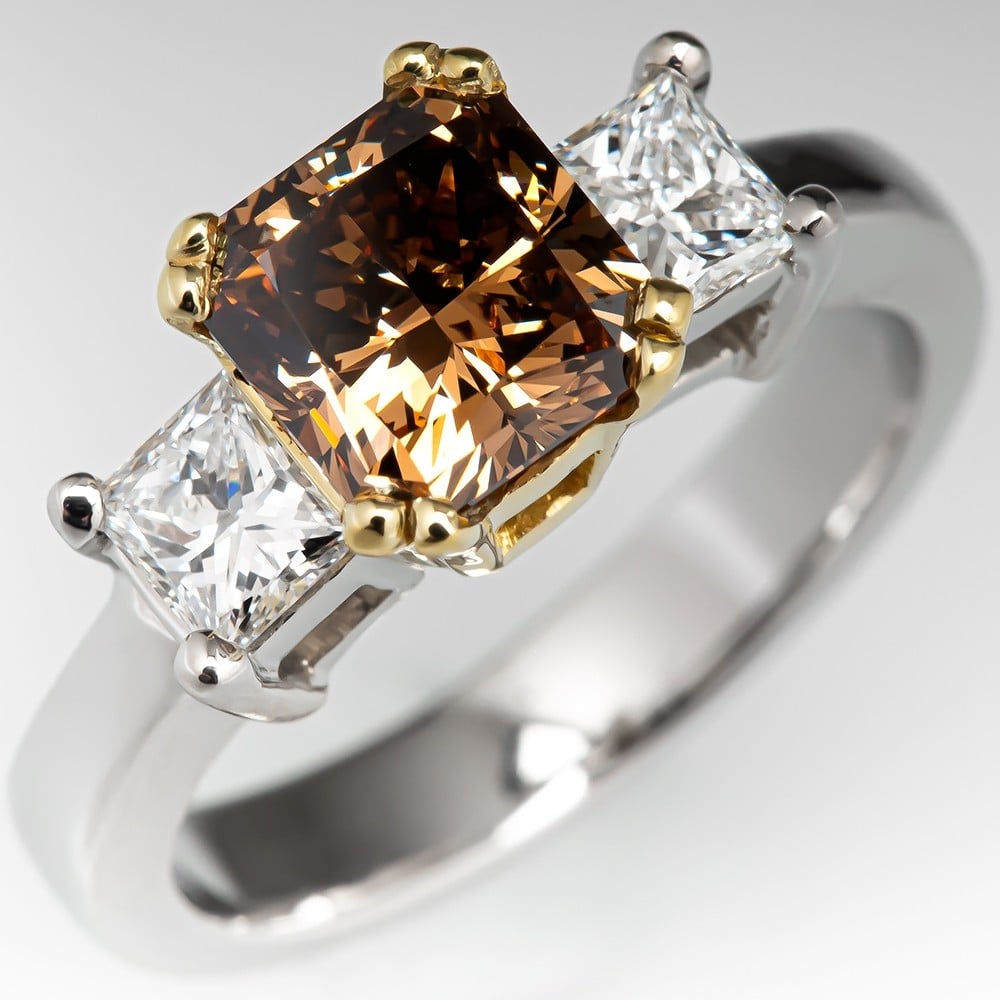 Fancy Brown Diamond Engagement Set