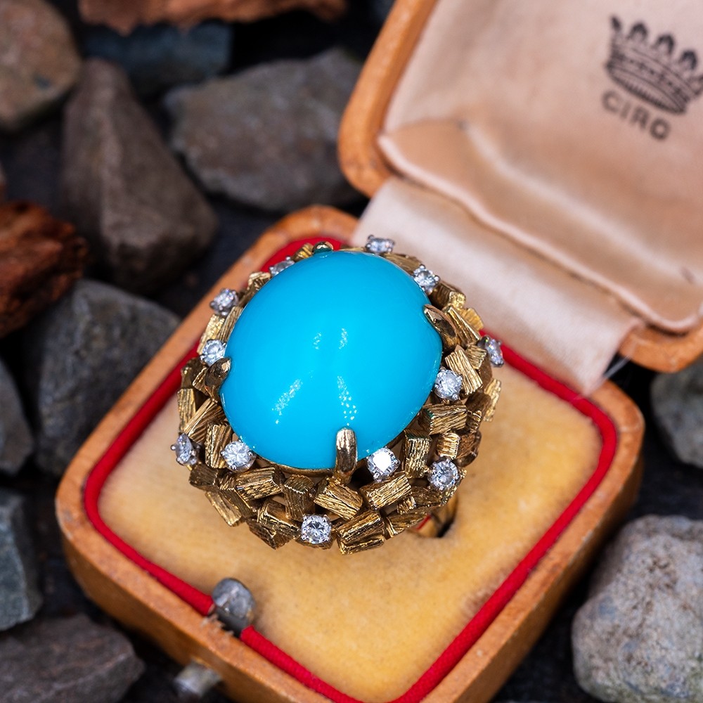 14K Gold And Turquoise Ring