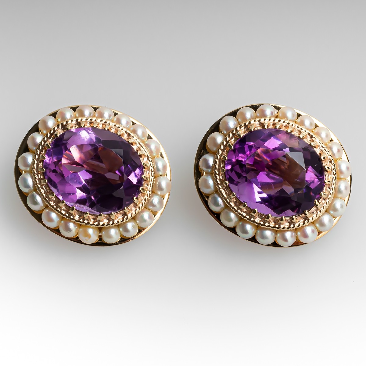 Purple Pearl Amethyst Earring 