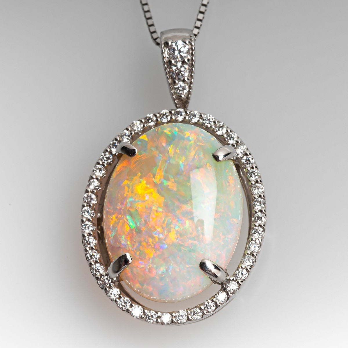 real opal pendant necklace