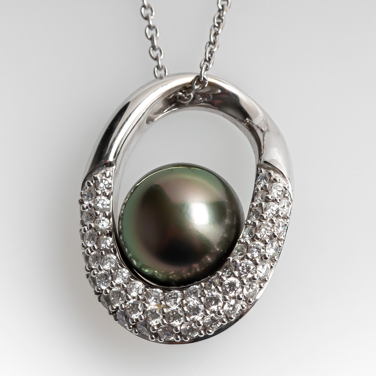 Tahitian Pearl \u0026 Diamond Necklace in 