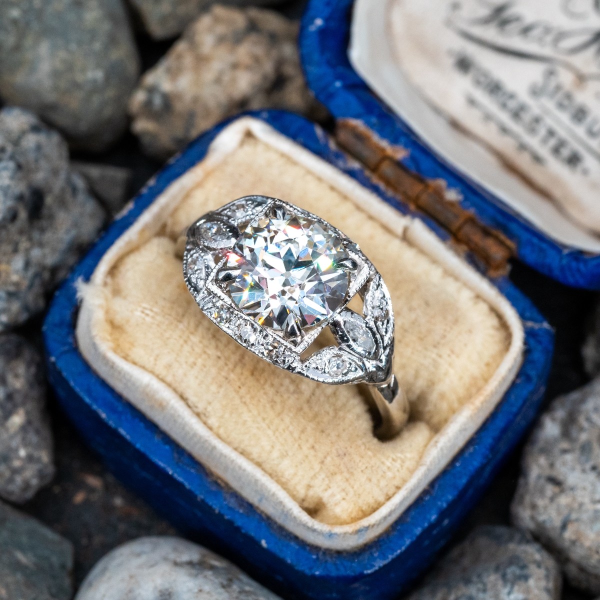 Redenaar Anoniem pantoffel 1930's Art Deco Diamond Engagement Ring Platinum 1.85ct K/VS2 GIA
