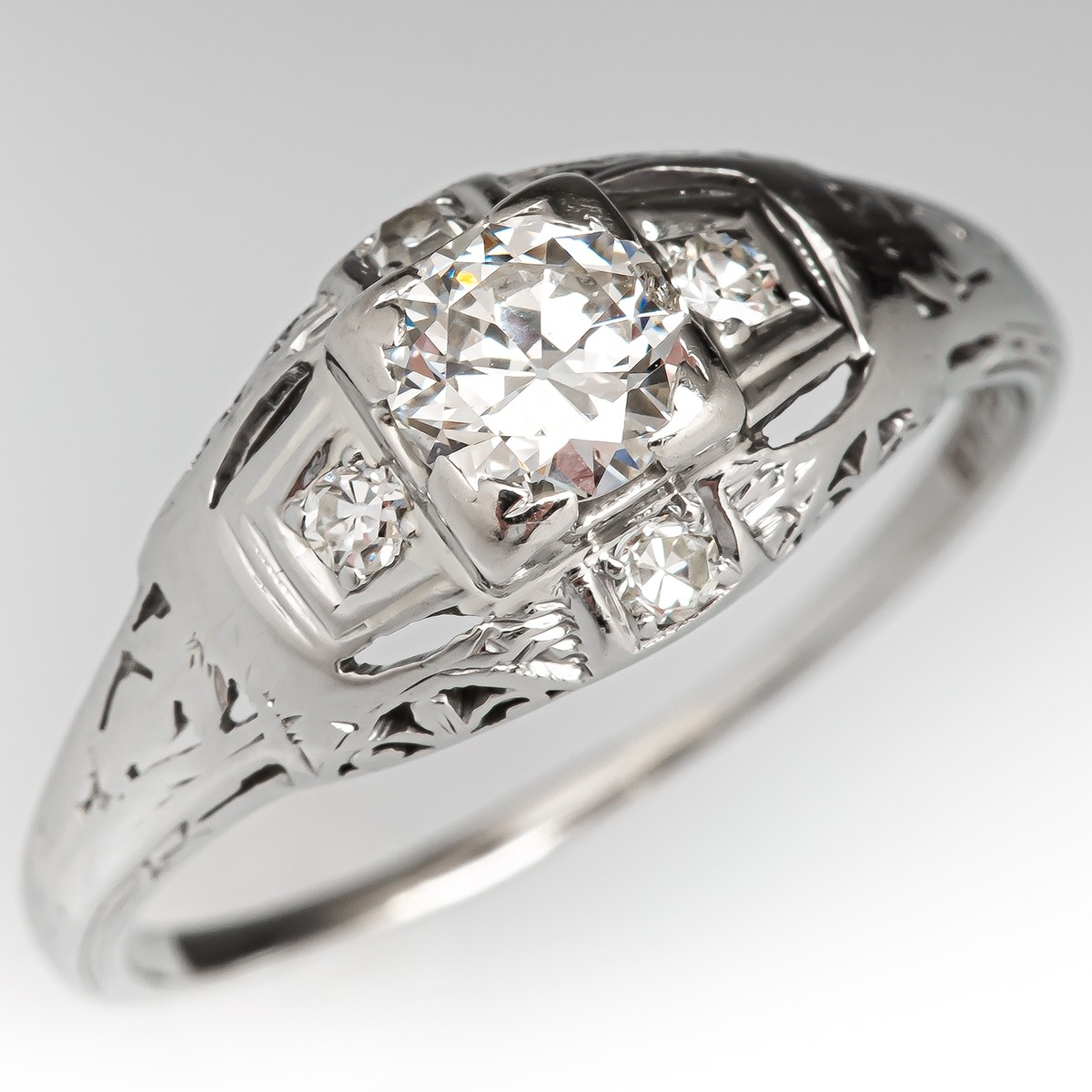 krab invoegen matras Belais Brothers Diamond Engagement Ring 18K White Gold .40ct H/SI2