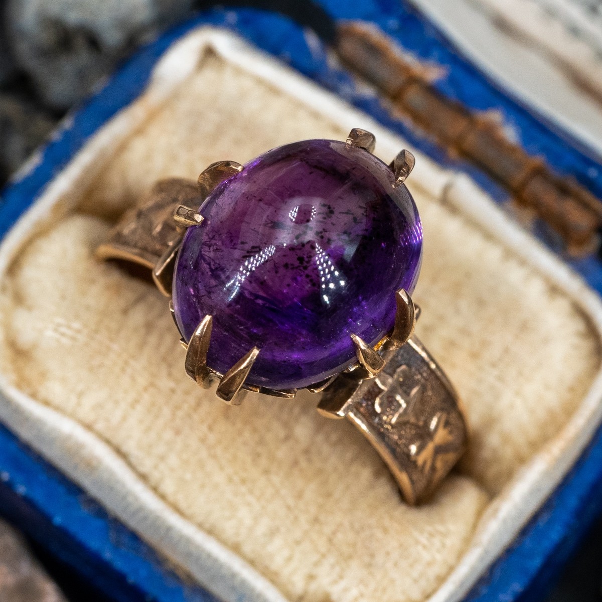 Uitbarsten Lil Lijm Late Victorian Cabochon Amethyst Ring Yellow Gold