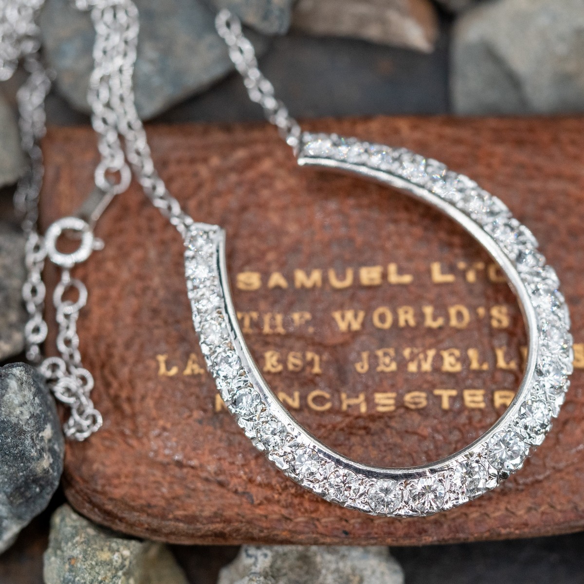 Vintage Diamond Horseshoe Pendant 