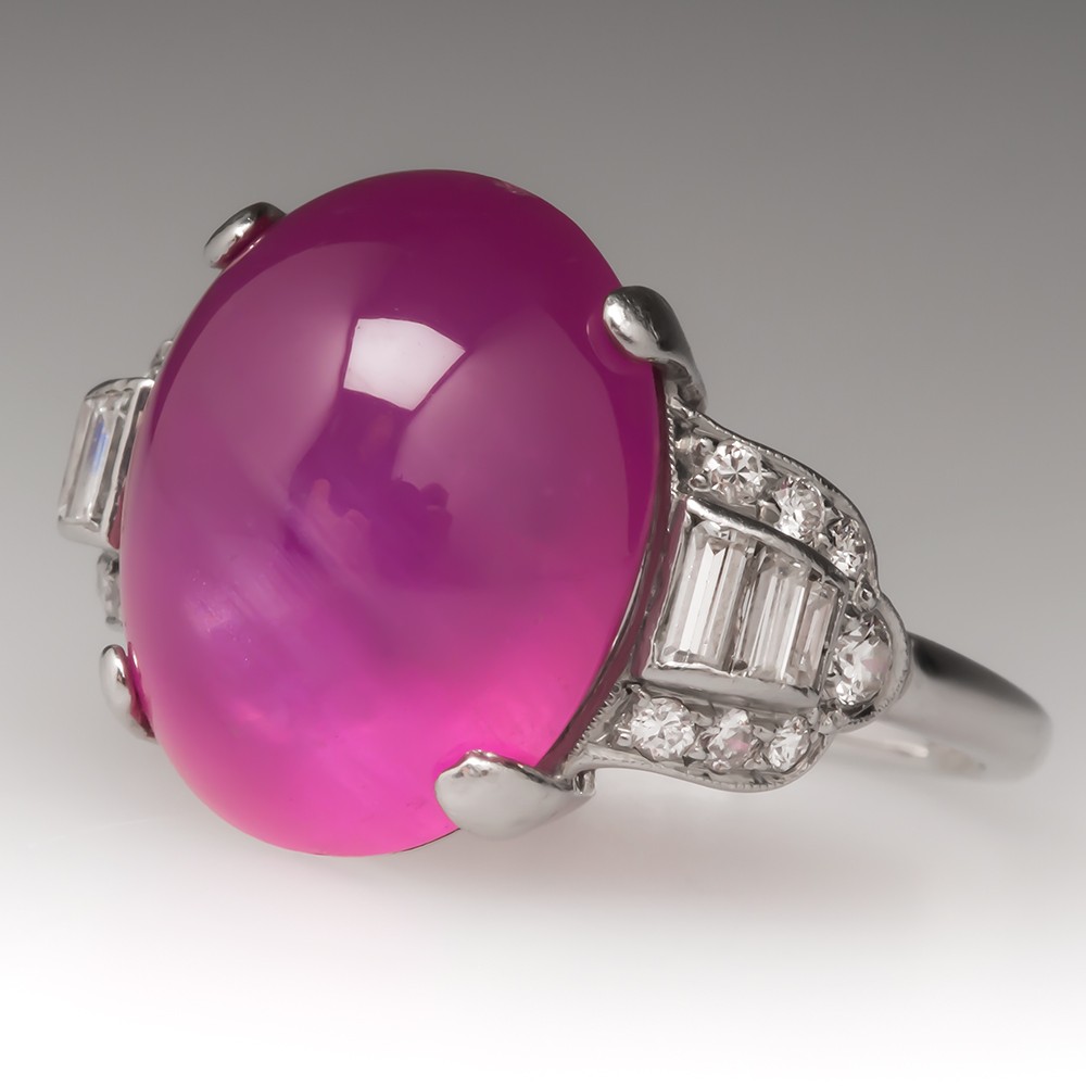 PINK LAB SAPPHIRE ANTIQUE ART DECO .925 STERLING SILVER RING #355 4 CT 