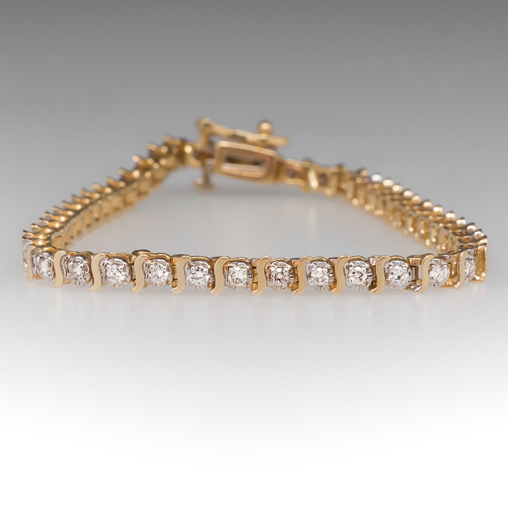 1 2 Carat Diamond Tennis Bracelet 14k Yellow Gold