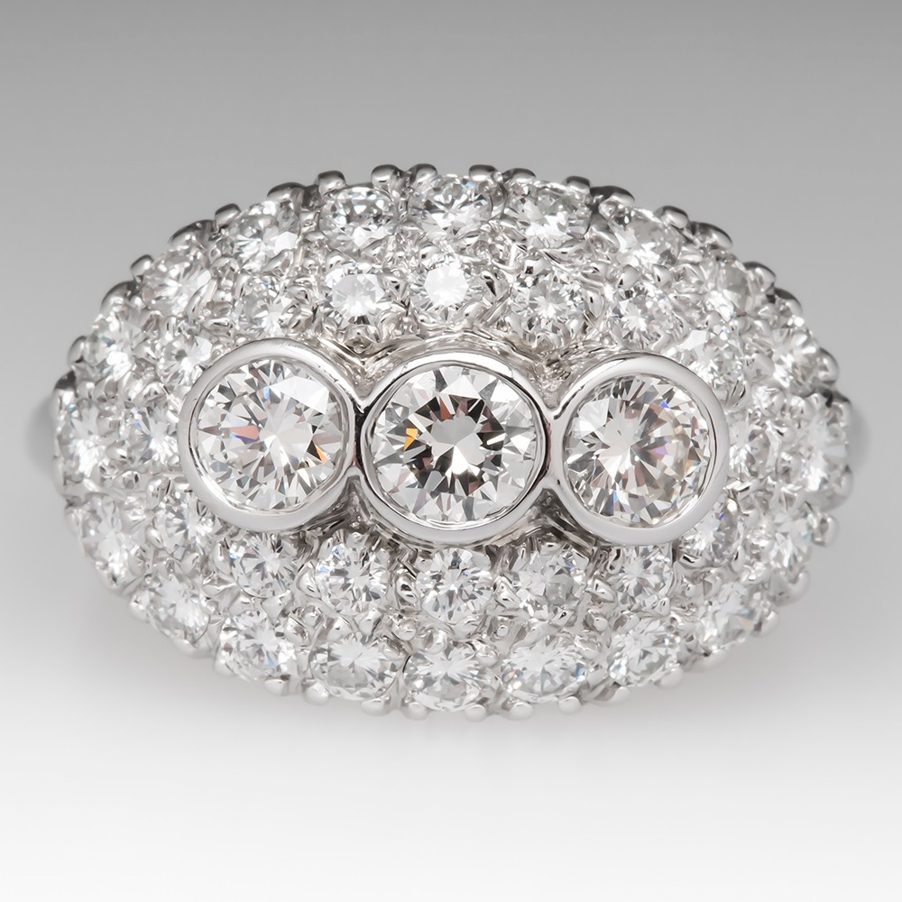 white gold diamond encrusted ring