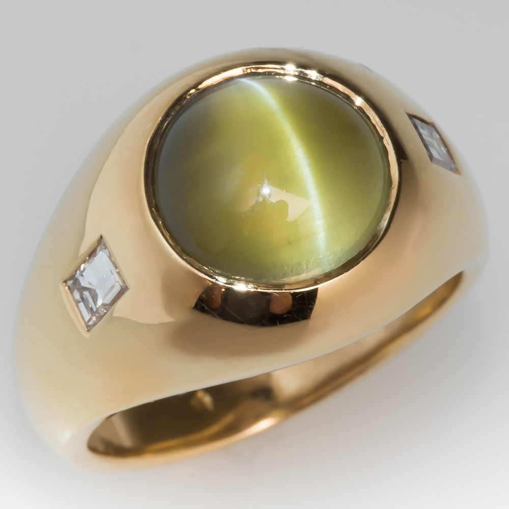 Vintage Mens Cats Eye Chrysoberyl Ring 