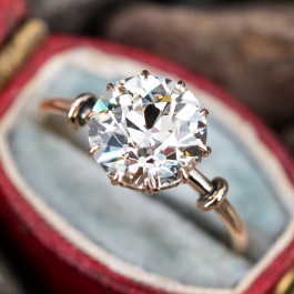 Antique Diamond Engagement Ring Late Victorian Old Euro Cut Solitaire ...