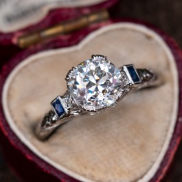 Details about   Art Deco 3.80 Ct Emerald Green Sapphire Antique Vintage Silver Engagement Ring 7 