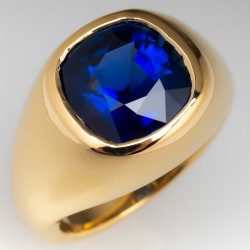 Stunning Blue Sapphire Engagement Ring w/ Diamond Halo Mounting