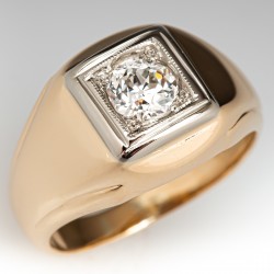 Antique Men's Masonic Ring w/ Diamond & Intricate Details