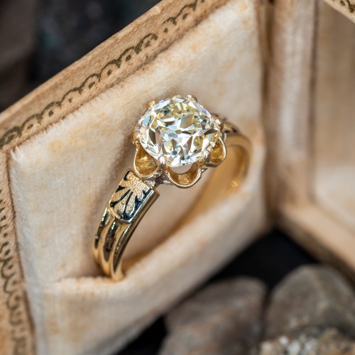 Old European Cut Diamond Retro Edwardian Ring Five Stone Bezel Set Vintage Ring Woman/'s Wedding Engagement Ring Art deco Art Nouveau Ring