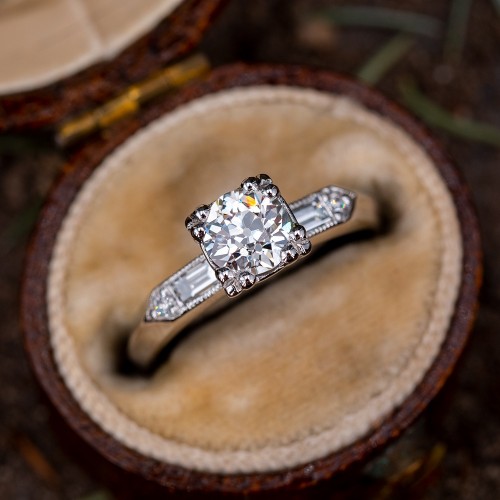 Old Mine Cut White Diamond Ring Art Deco Ring Wedding Ring For Women Vintage RingBridesmaid Gift Pre-Engagement Ring CZ Diamond Ring
